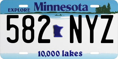 MN license plate 582NYZ