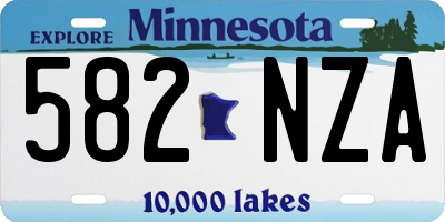 MN license plate 582NZA