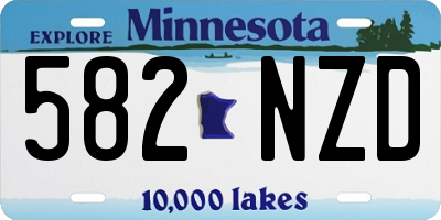 MN license plate 582NZD