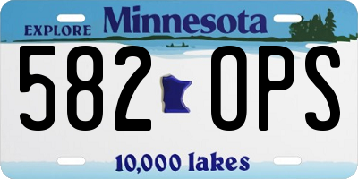 MN license plate 582OPS