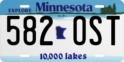 MN license plate 582OST
