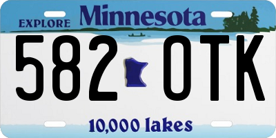MN license plate 582OTK