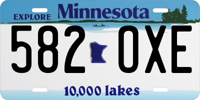 MN license plate 582OXE