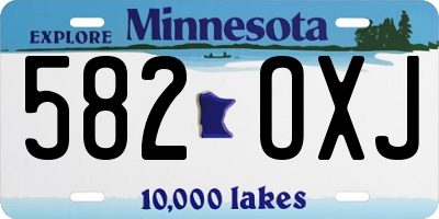 MN license plate 582OXJ