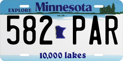 MN license plate 582PAR