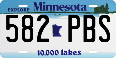 MN license plate 582PBS