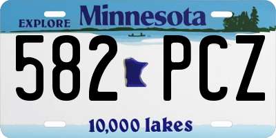 MN license plate 582PCZ