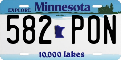 MN license plate 582PON