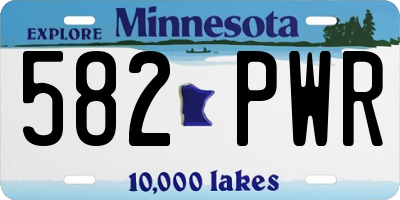MN license plate 582PWR