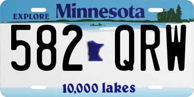 MN license plate 582QRW