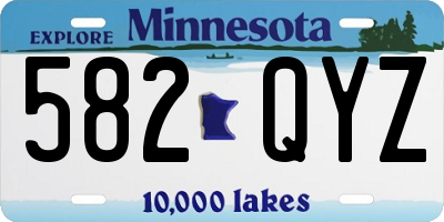 MN license plate 582QYZ