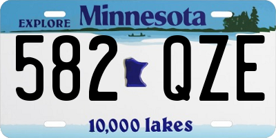 MN license plate 582QZE