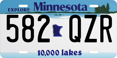 MN license plate 582QZR