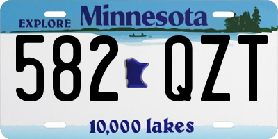 MN license plate 582QZT