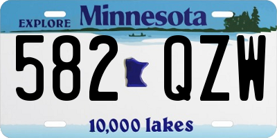 MN license plate 582QZW