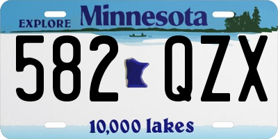 MN license plate 582QZX
