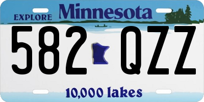 MN license plate 582QZZ