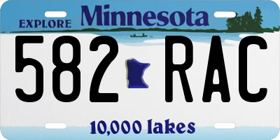 MN license plate 582RAC