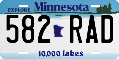 MN license plate 582RAD