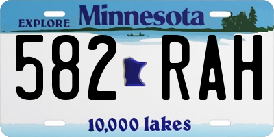 MN license plate 582RAH