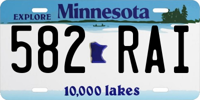 MN license plate 582RAI