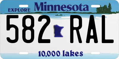 MN license plate 582RAL