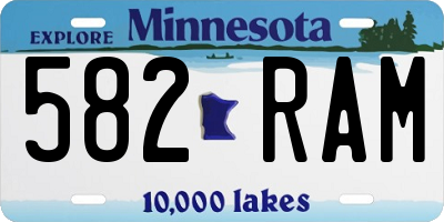 MN license plate 582RAM