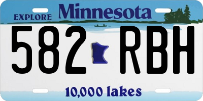 MN license plate 582RBH