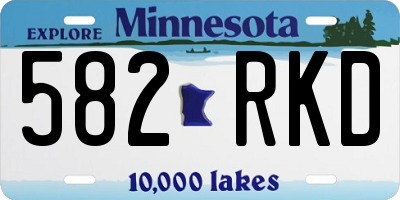 MN license plate 582RKD