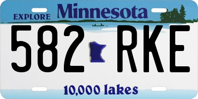 MN license plate 582RKE
