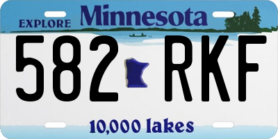 MN license plate 582RKF
