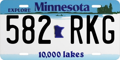MN license plate 582RKG