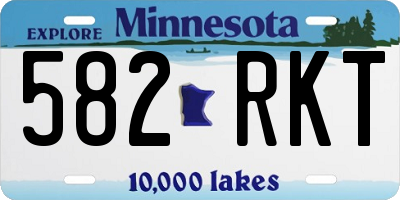 MN license plate 582RKT