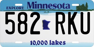 MN license plate 582RKU