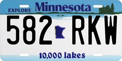 MN license plate 582RKW