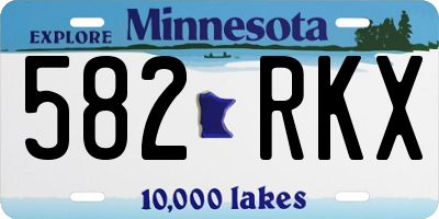 MN license plate 582RKX