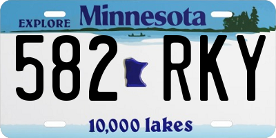 MN license plate 582RKY