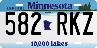 MN license plate 582RKZ