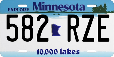 MN license plate 582RZE