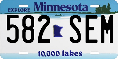 MN license plate 582SEM