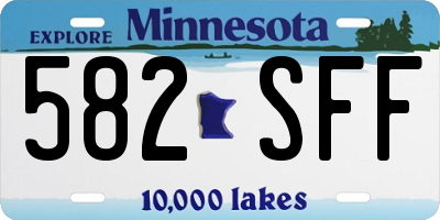 MN license plate 582SFF