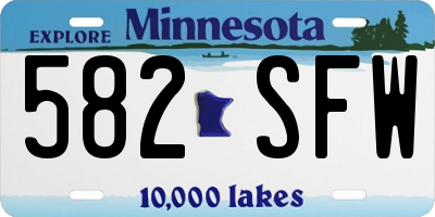 MN license plate 582SFW