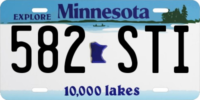 MN license plate 582STI