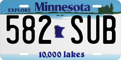 MN license plate 582SUB
