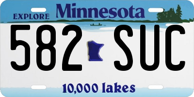 MN license plate 582SUC