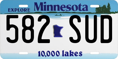 MN license plate 582SUD