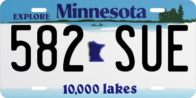 MN license plate 582SUE