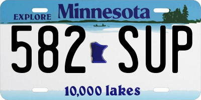 MN license plate 582SUP