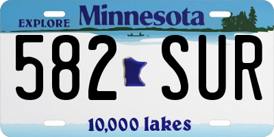 MN license plate 582SUR