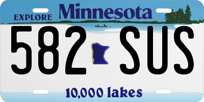 MN license plate 582SUS